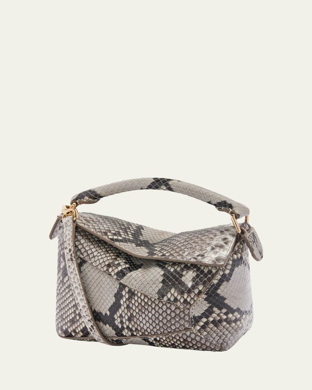 Puzzle Edge Mini Top-Handle Bag in Python